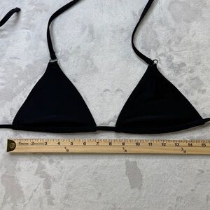 Blackbough Seim Bikini Top Womens Medium Black Triangle String Swim